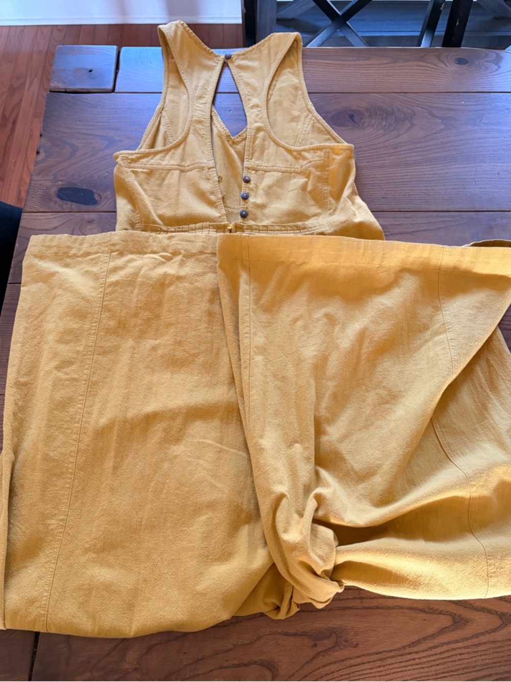 Free People Honey Yellow Keyhole Wide-Leg Jumpsuit - Picture 8 of 10